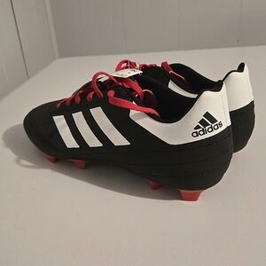 NWT Adidas Men's Black and White Soccer Cleats with Red Accents